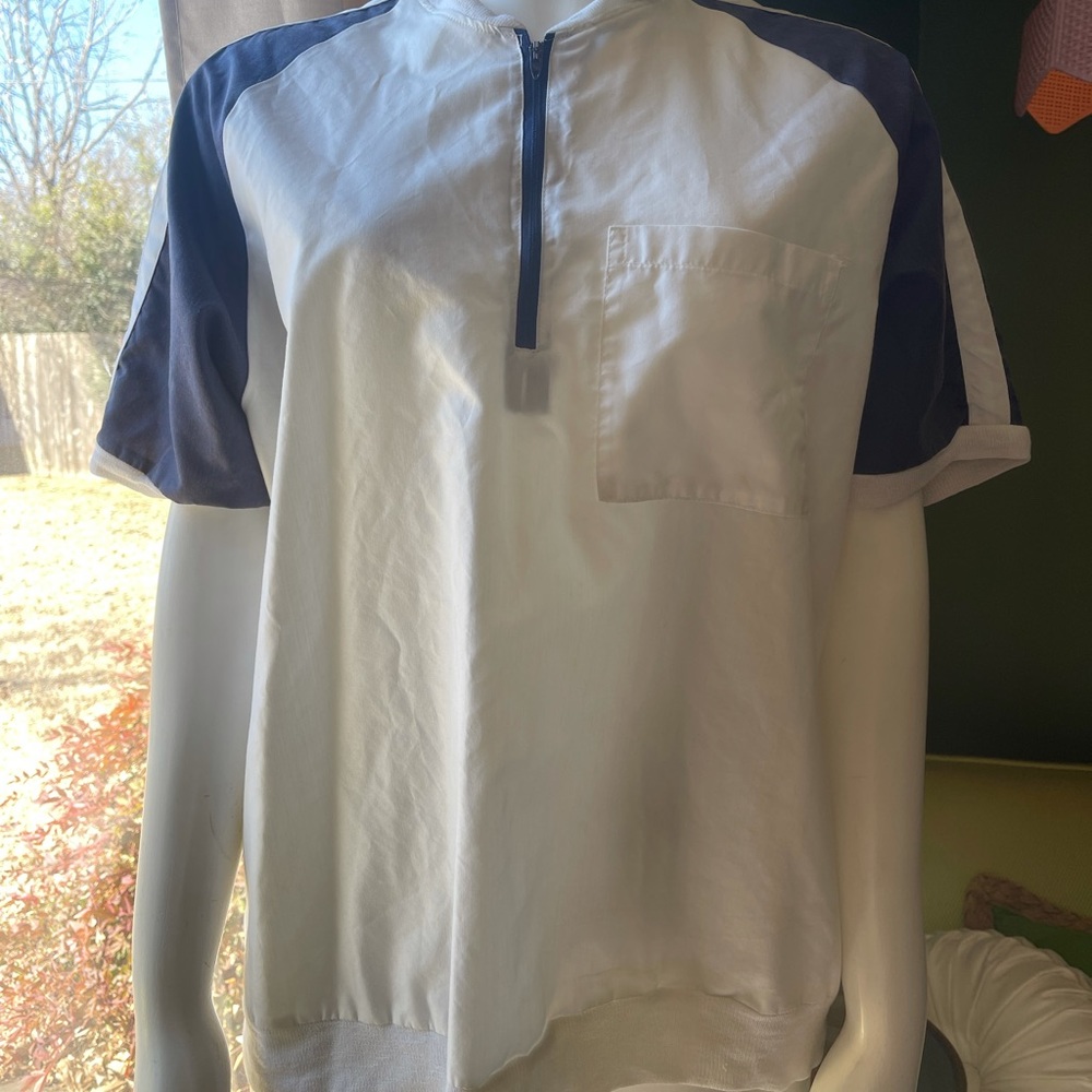 Men’s 1970s half zip polo. Marked large, fits like a medium.